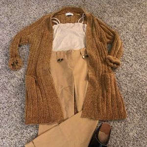 Mustard chenille cardigan